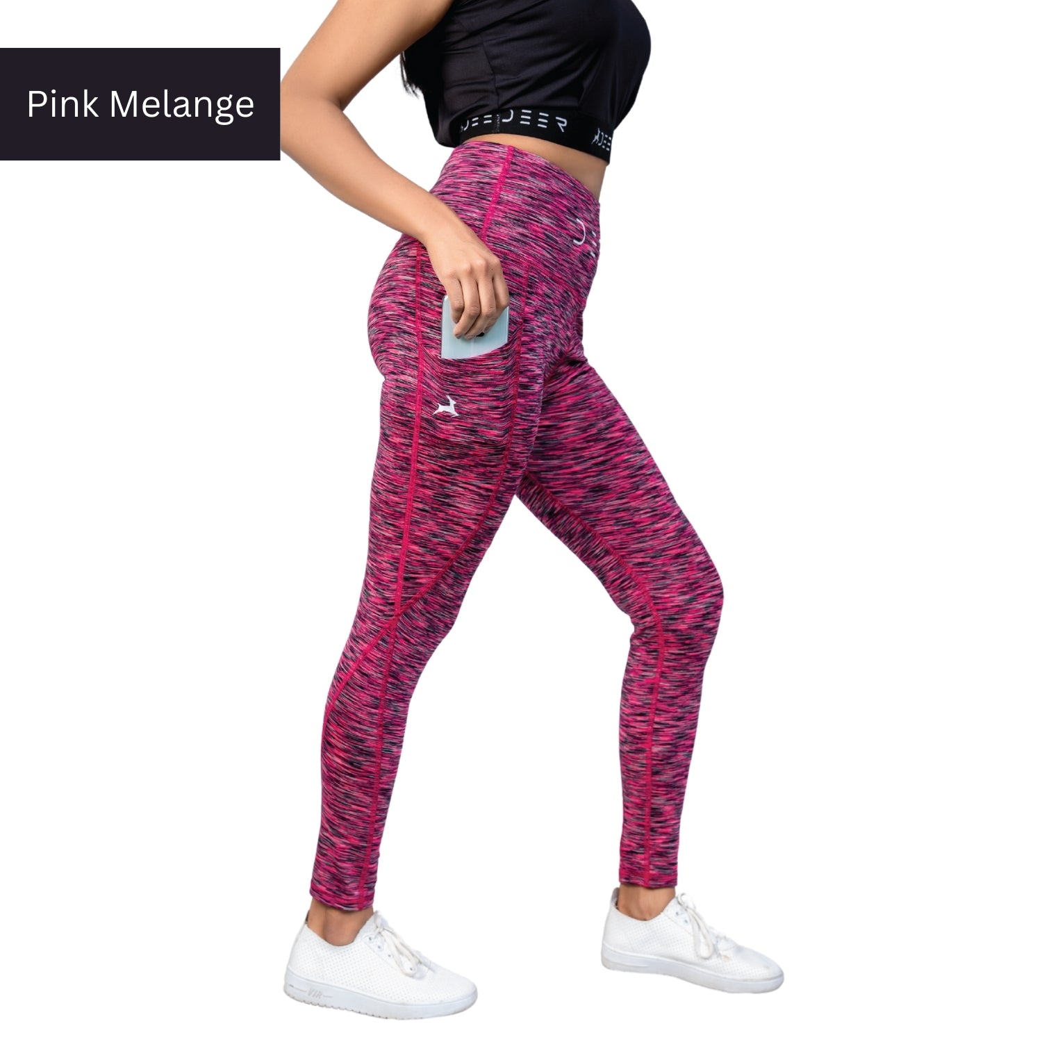 Fit Leggings for Women's (Pink Melange)