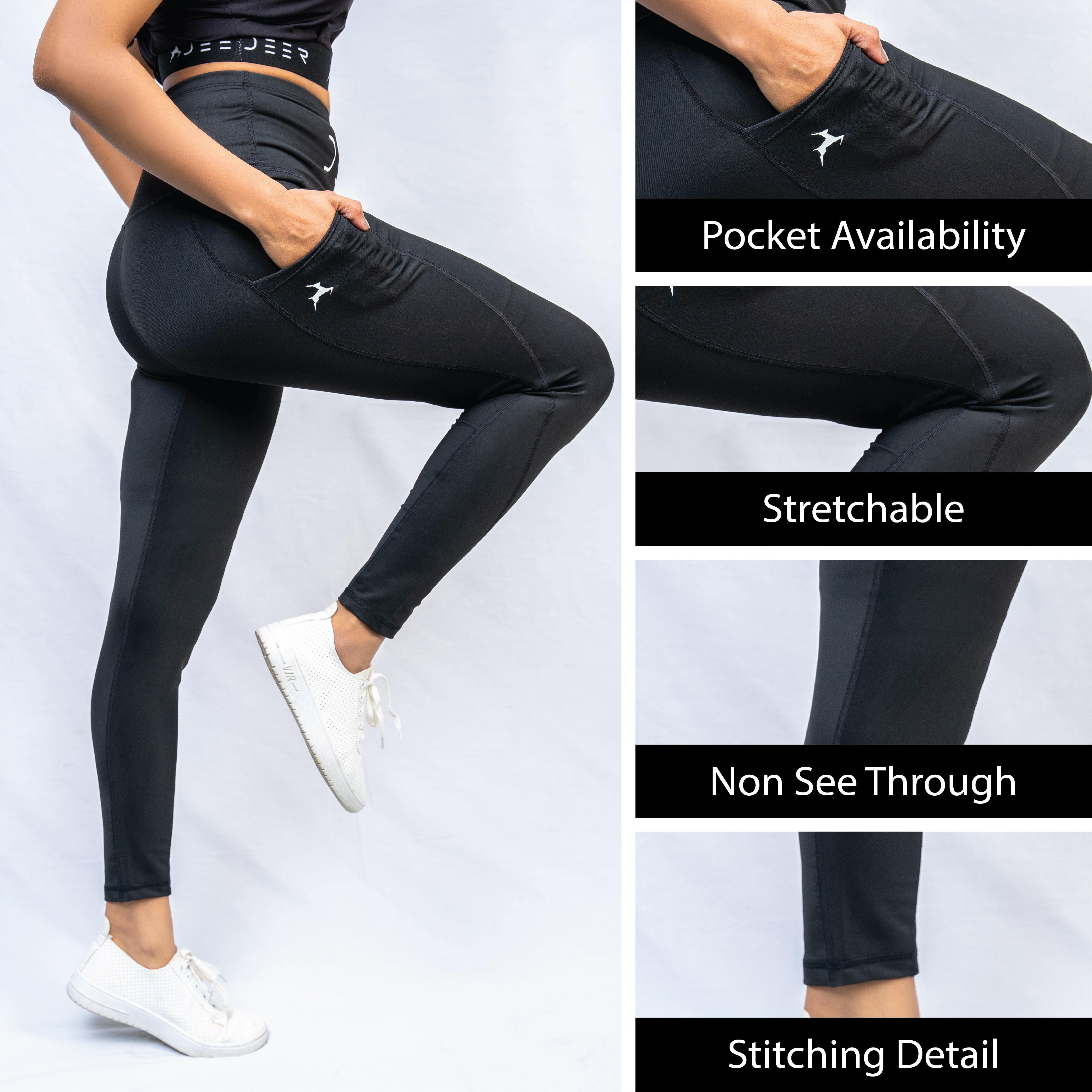 Black fit Yoga Leggings for Women's